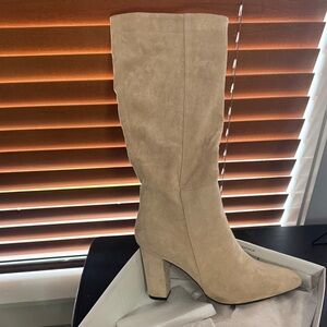 Elegant Tan Suede Knee-High Boots